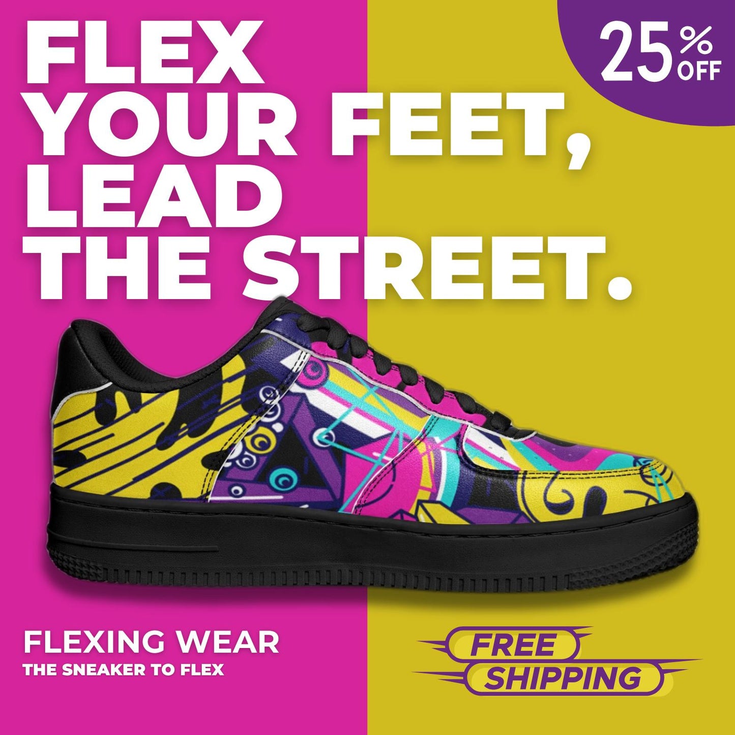 Custom Graffiti Sneakers | Graffiti Themed Sneakers | Pu Leather Sneakers for Men & Women | Casual Black Low Sneakers